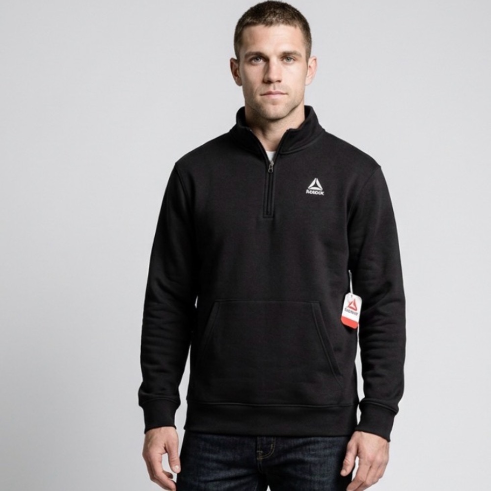 Reebok Men's Black Sweatshirt with hoodie